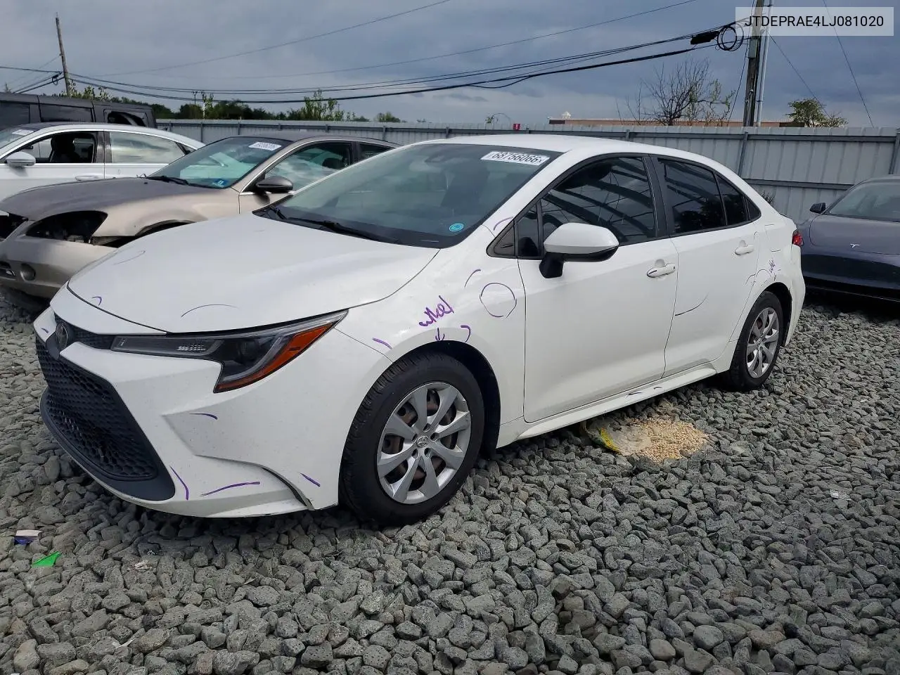 TOYOTA COROLLA 2020, VIN JTDEPRAE4LJ081020
