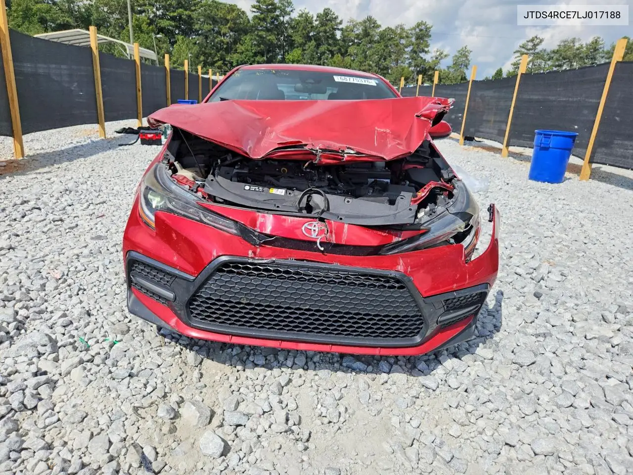 2020 TOYOTA COROLLA VIN JTDS4RCE7LJ017188 — фото 3