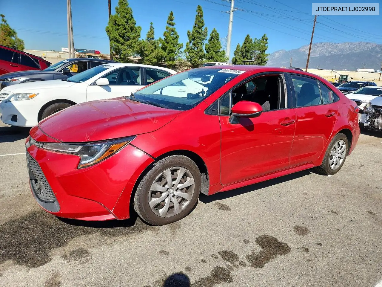 TOYOTA COROLLA 2020, VIN JTDEPRAE1LJ002998