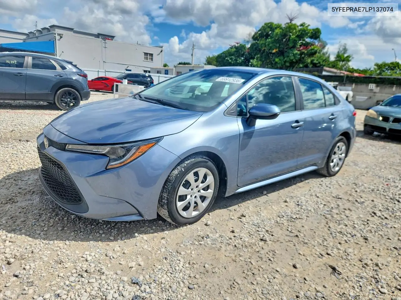 TOYOTA COROLLA 2020, VIN 5YFEPRAE7LP137074