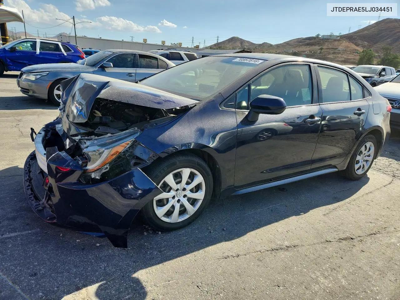 TOYOTA COROLLA 2020, VIN JTDEPRAE5LJ034451