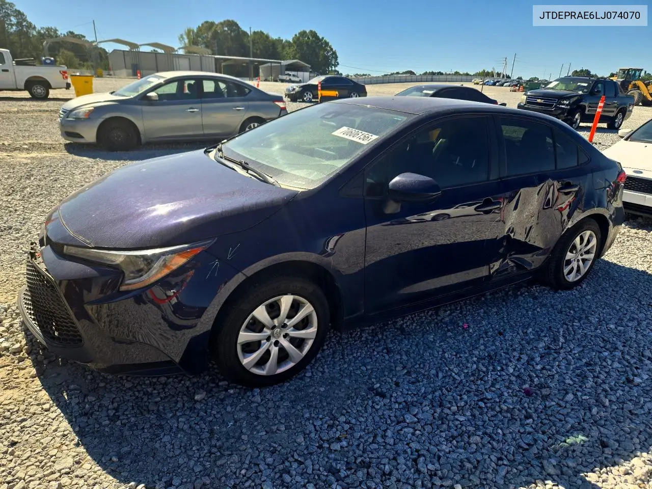 TOYOTA COROLLA 2020, VIN JTDEPRAE6LJ074070