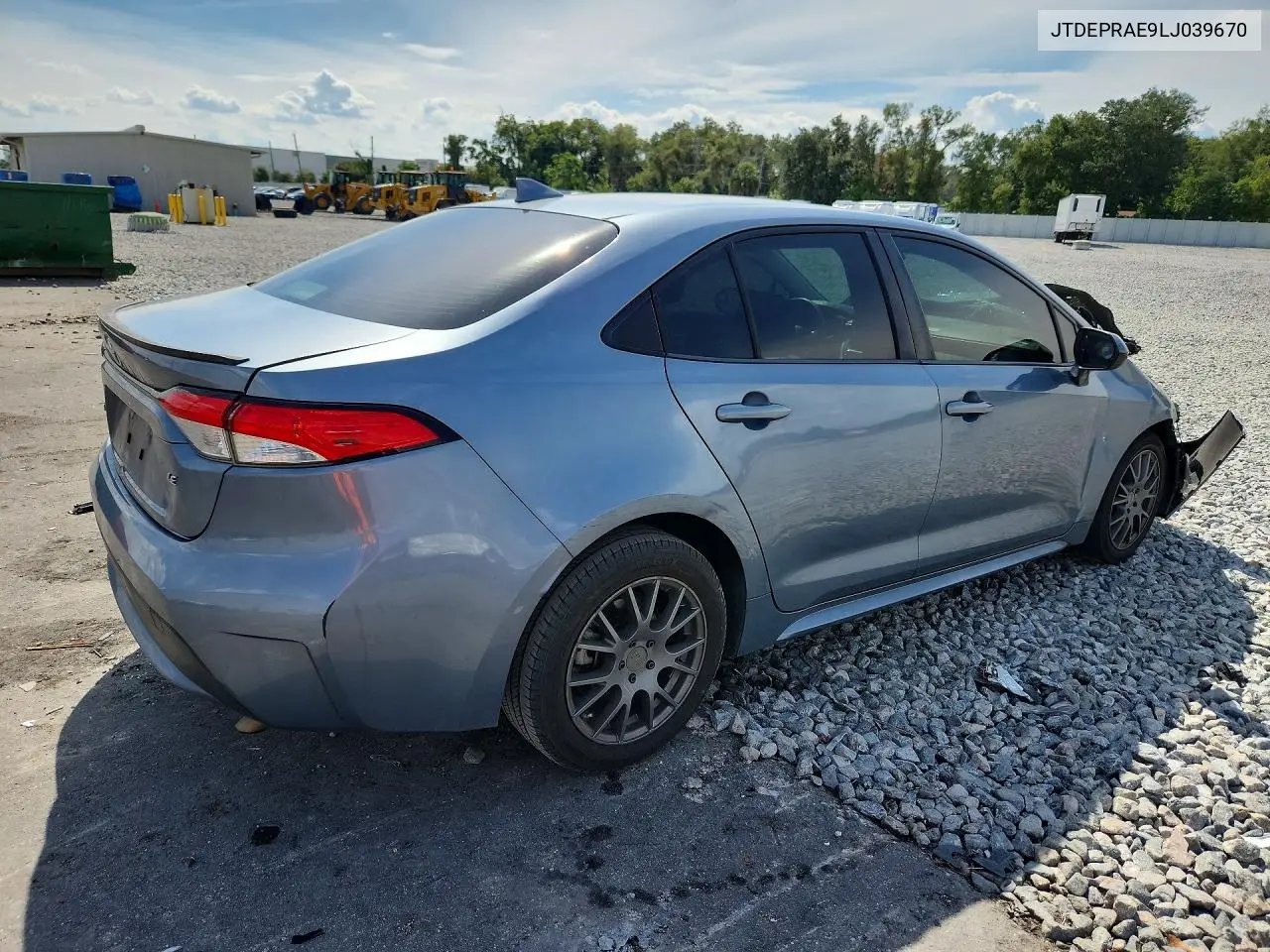 2020 TOYOTA COROLLA VIN JTDEPRAE9LJ039670 — фото 3