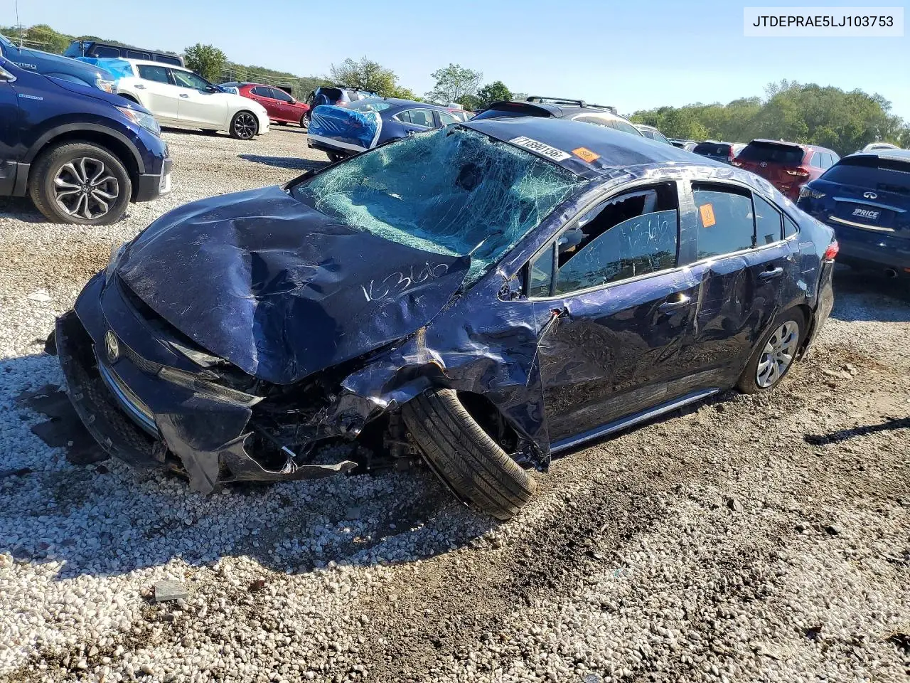 TOYOTA COROLLA 2020, VIN JTDEPRAE5LJ103753