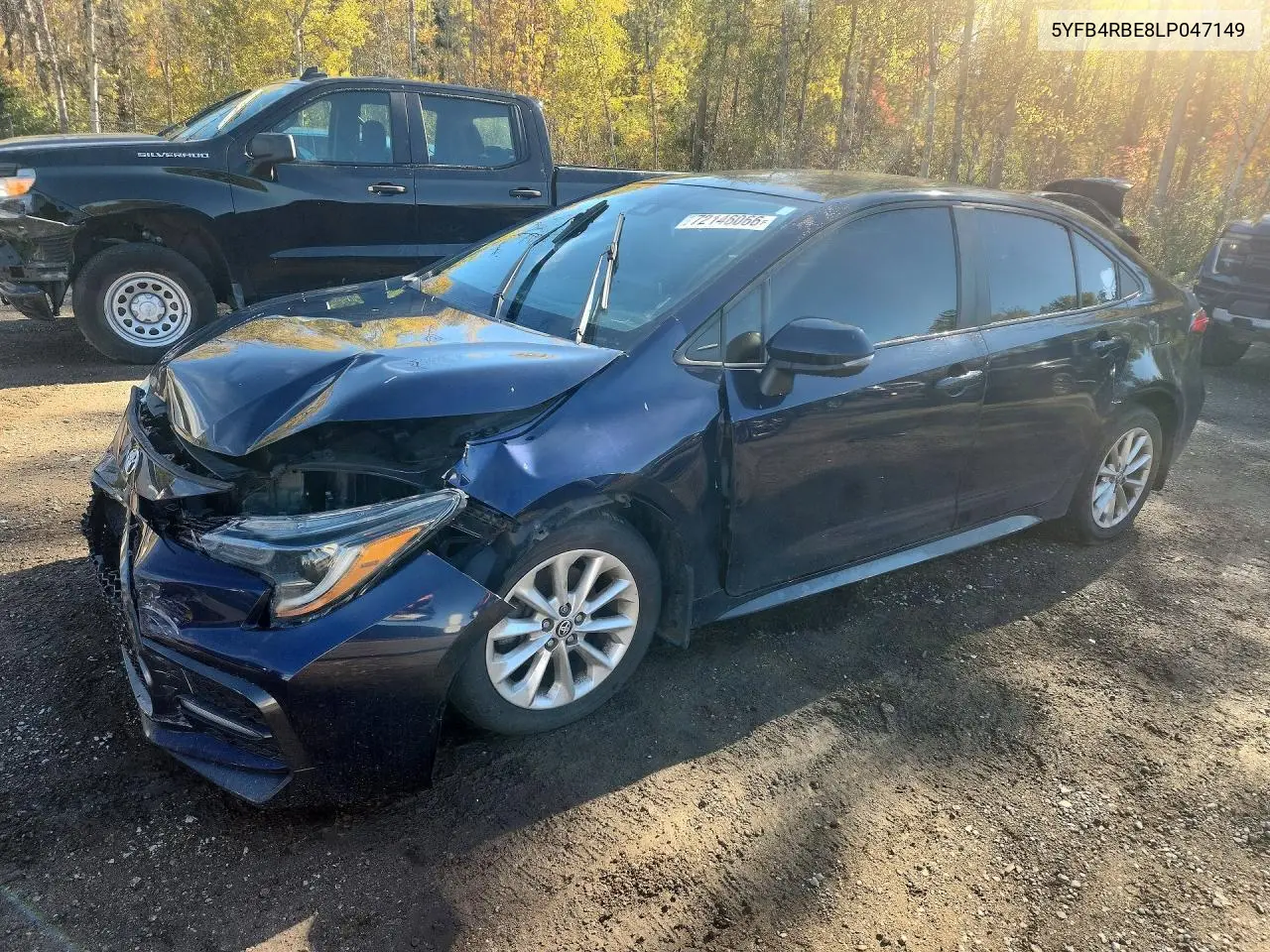 TOYOTA COROLLA 2020, VIN 5YFB4RBE8LP047149