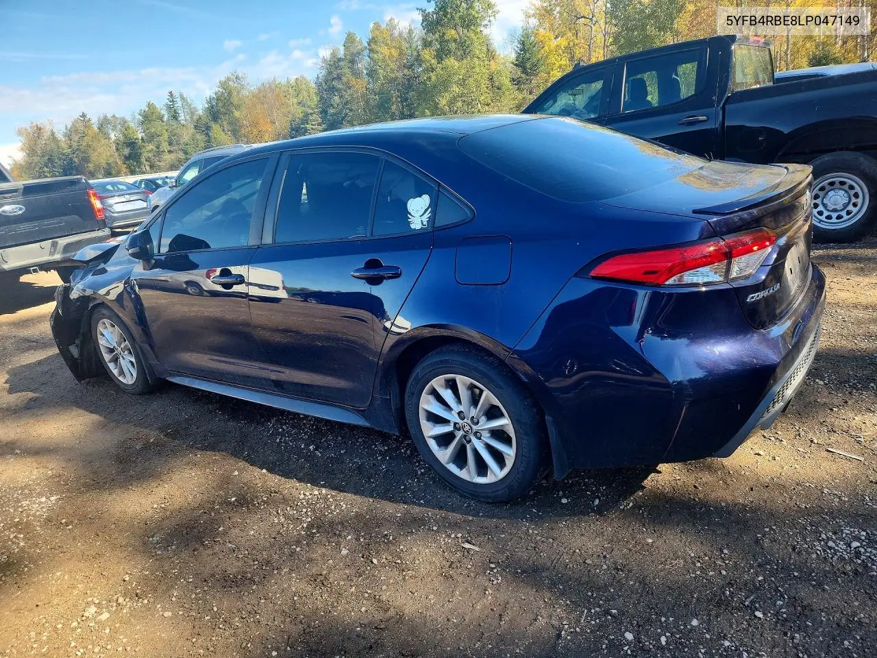 2020 TOYOTA COROLLA VIN 5YFB4RBE8LP047149 — фото 2