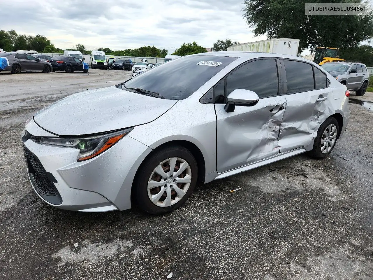 TOYOTA COROLLA 2020, VIN JTDEPRAE5LJ034661
