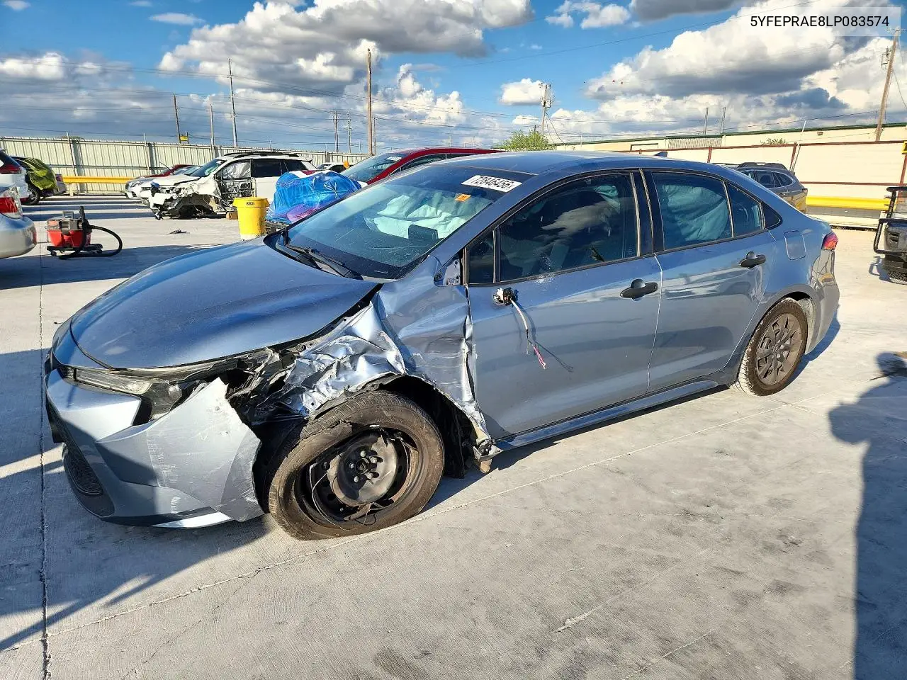 TOYOTA COROLLA 2020, VIN 5YFEPRAE8LP083574