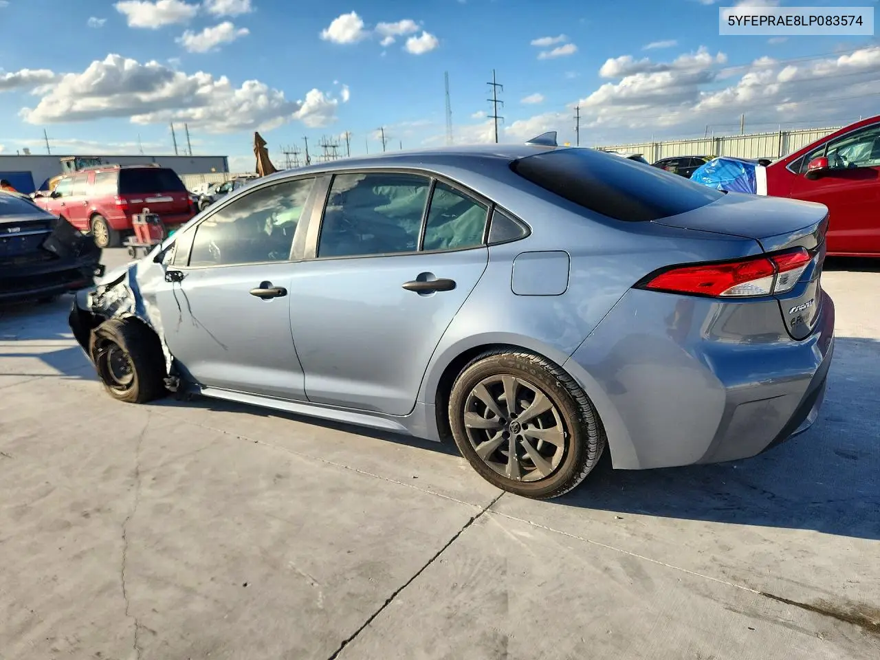 2020 TOYOTA COROLLA VIN 5YFEPRAE8LP083574 — фото 2
