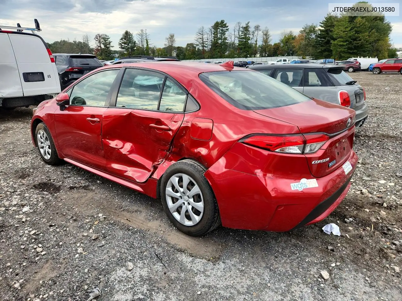 2020 TOYOTA COROLLA VIN JTDEPRAEXLJ013580 — фото 2