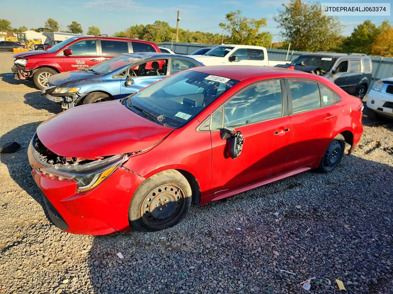 TOYOTA COROLLA 2020, VIN JTDEPRAE4LJ063374