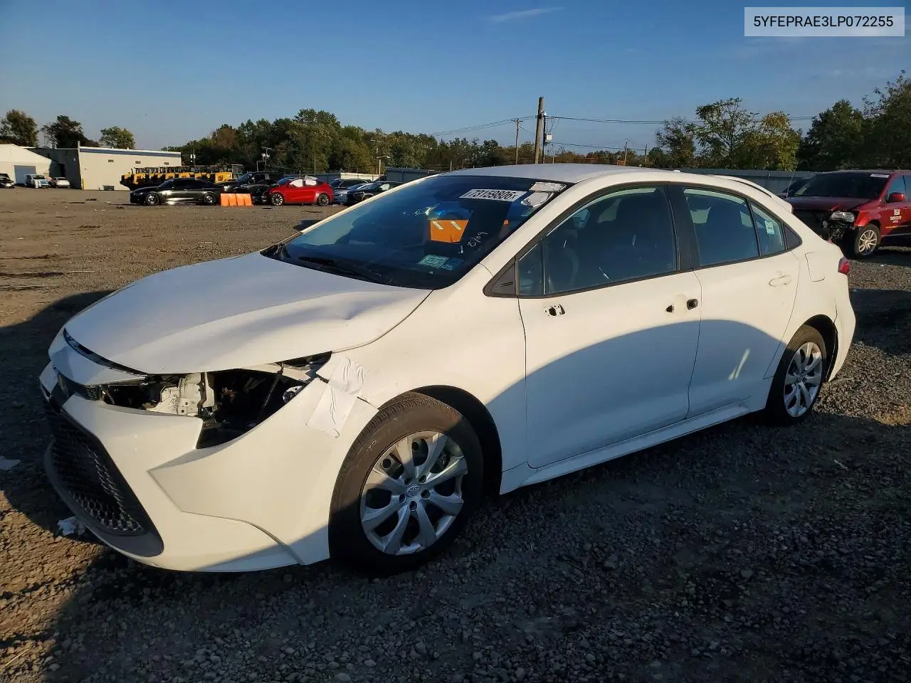 TOYOTA COROLLA 2020, VIN 5YFEPRAE3LP072255