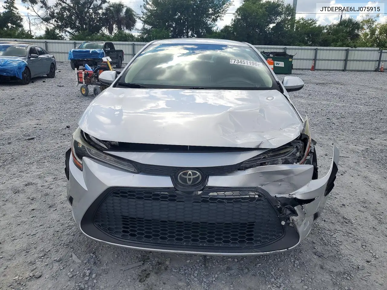 2020 TOYOTA COROLLA VIN JTDEPRAE6LJ075915 — фото 5