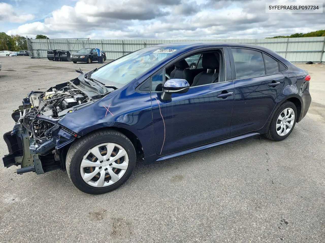 TOYOTA COROLLA 2020, VIN 5YFEPRAE8LP097734