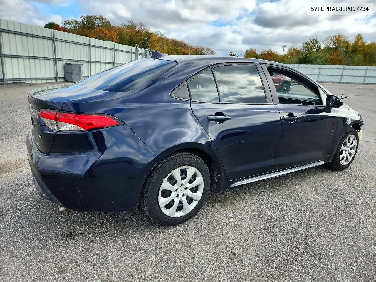 2020 TOYOTA COROLLA VIN 5YFEPRAE8LP097734 — фото 3