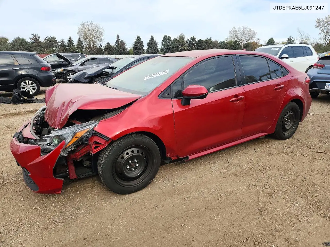 TOYOTA COROLLA 2020, VIN JTDEPRAE5LJ091247