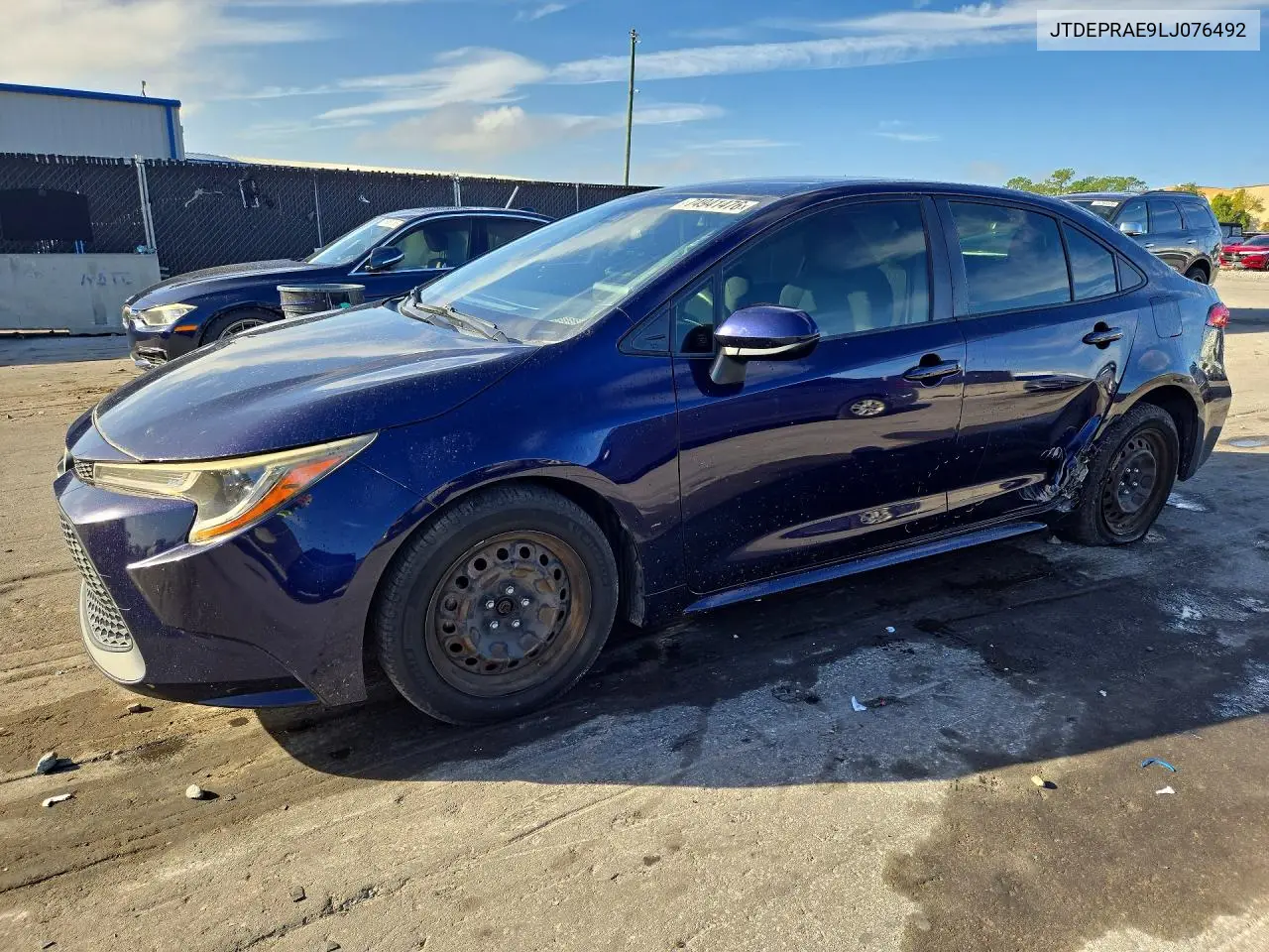 TOYOTA COROLLA 2020, VIN JTDEPRAE9LJ076492