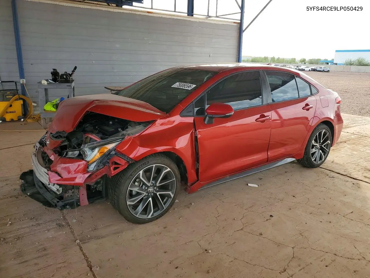 TOYOTA COROLLA 2020, VIN 5YFS4RCE9LP050429