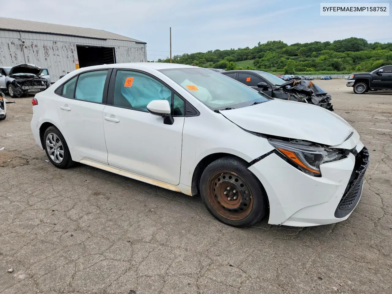 2021 TOYOTA COROLLA VIN 5YFEPMAE3MP158752 — фото 4