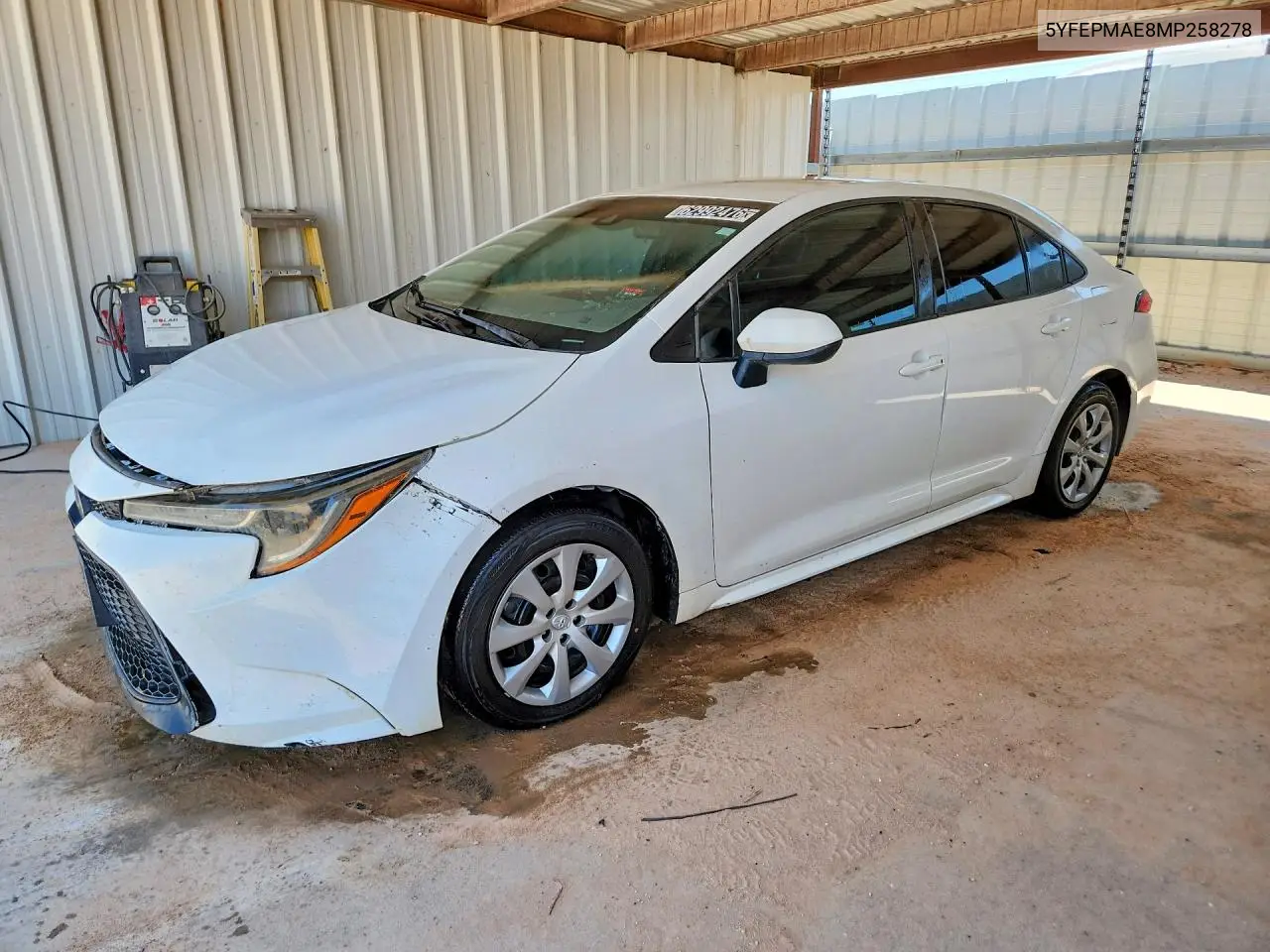 TOYOTA COROLLA 2021, VIN 5YFEPMAE8MP258278