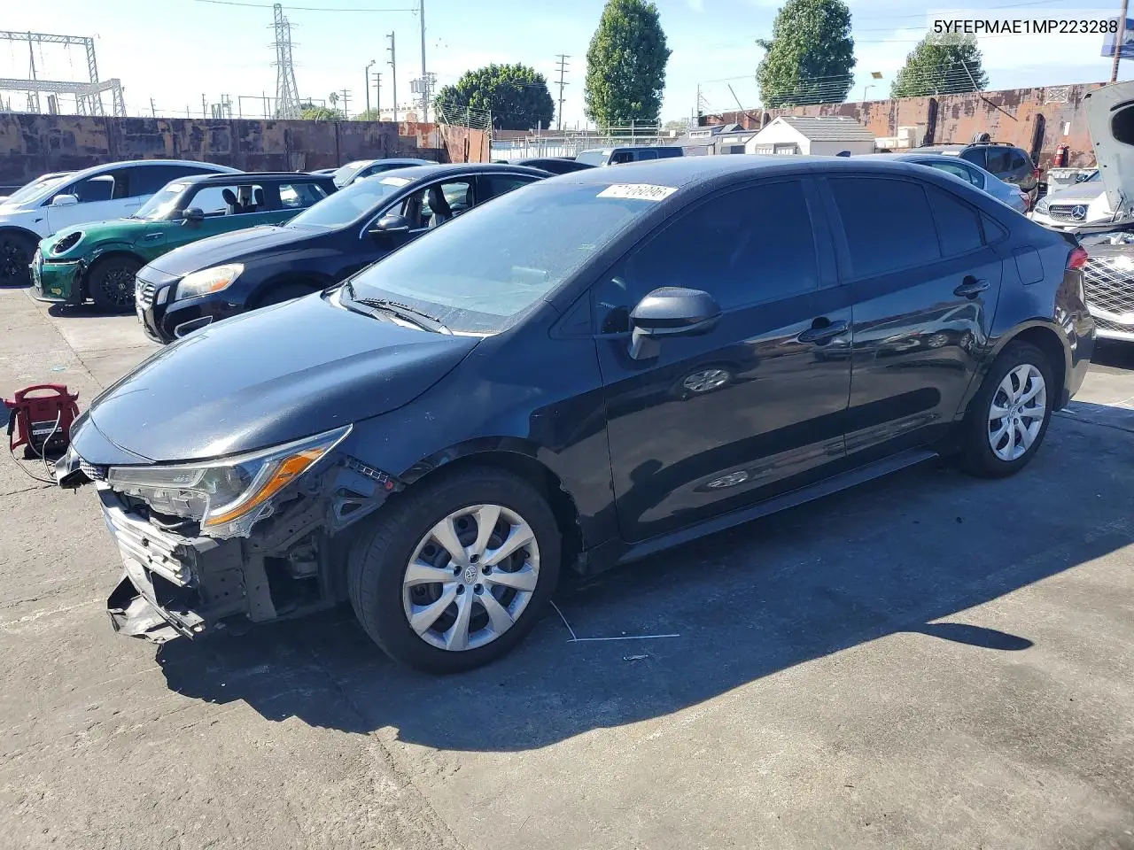 TOYOTA COROLLA 2021, VIN 5YFEPMAE1MP223288