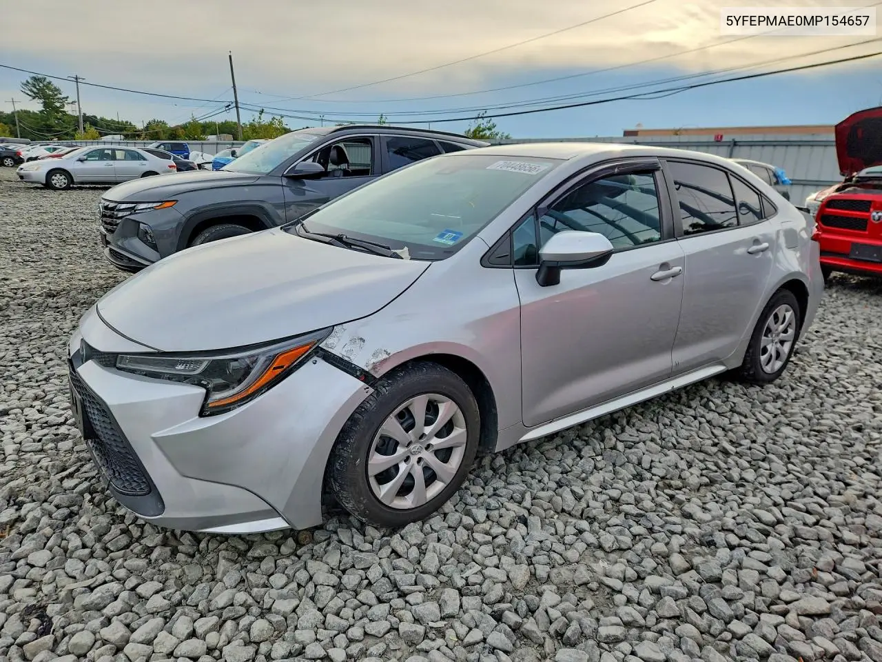TOYOTA COROLLA 2021, VIN 5YFEPMAE0MP154657