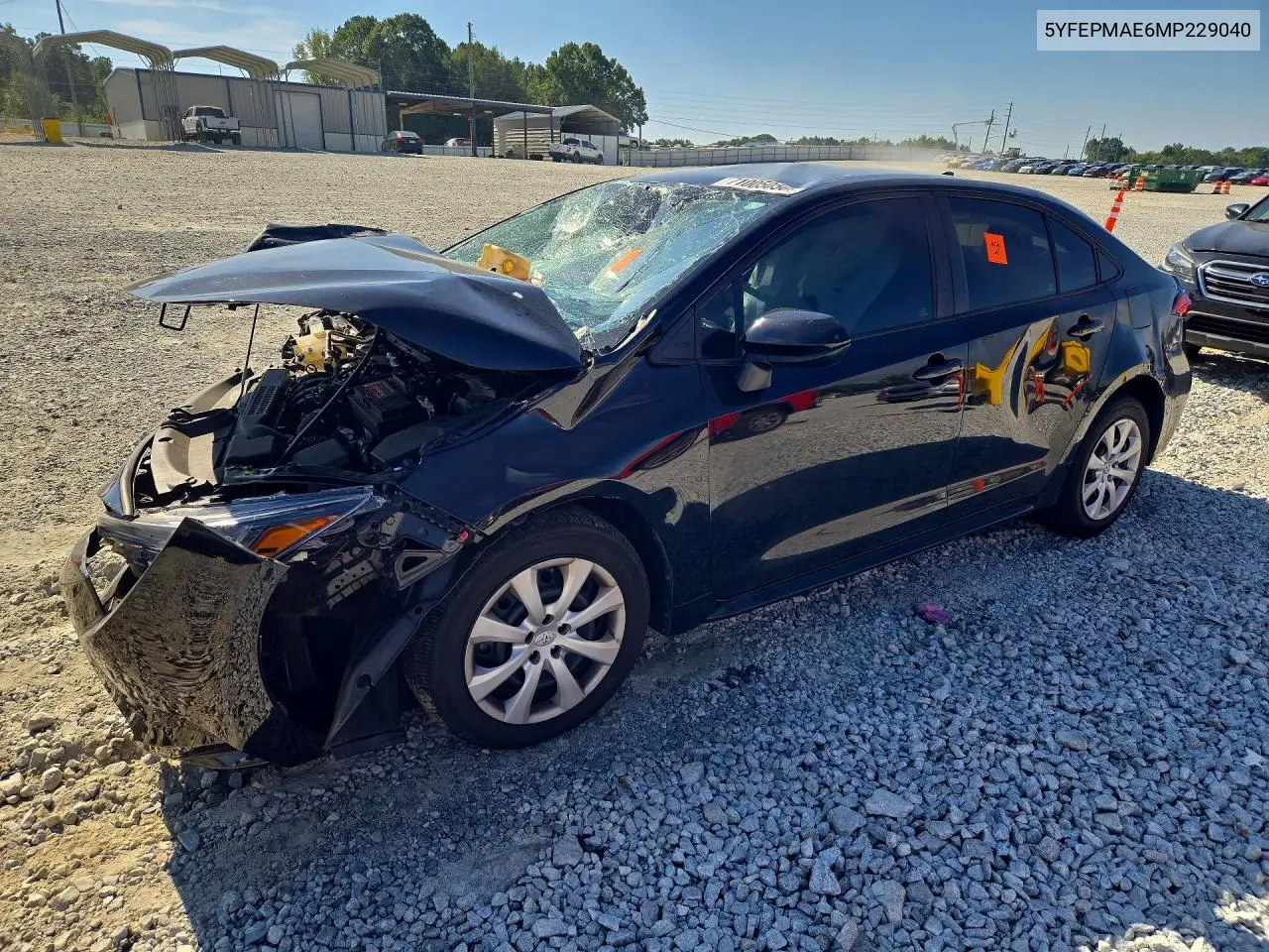 TOYOTA COROLLA 2021, VIN 5YFEPMAE6MP229040
