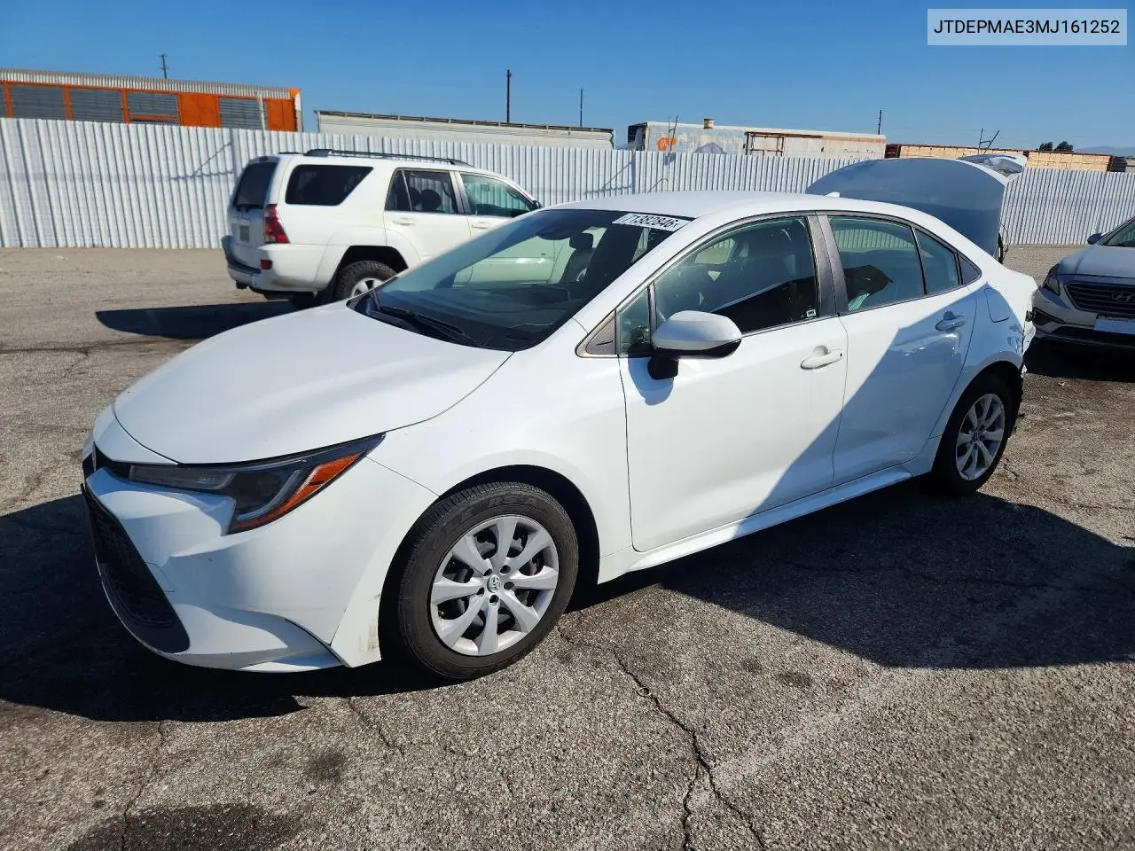 TOYOTA COROLLA 2021, VIN JTDEPMAE3MJ161252