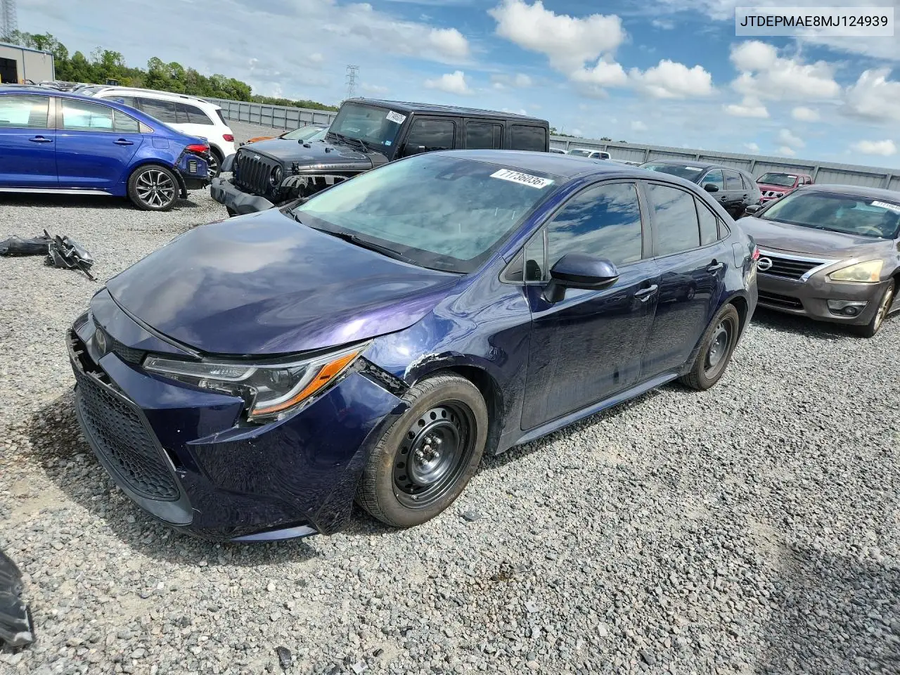 TOYOTA COROLLA 2021, VIN JTDEPMAE8MJ124939