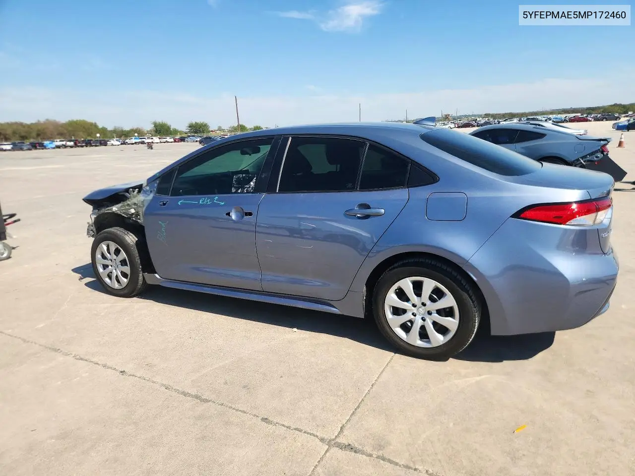 2021 TOYOTA COROLLA VIN 5YFEPMAE5MP172460 — фото 2