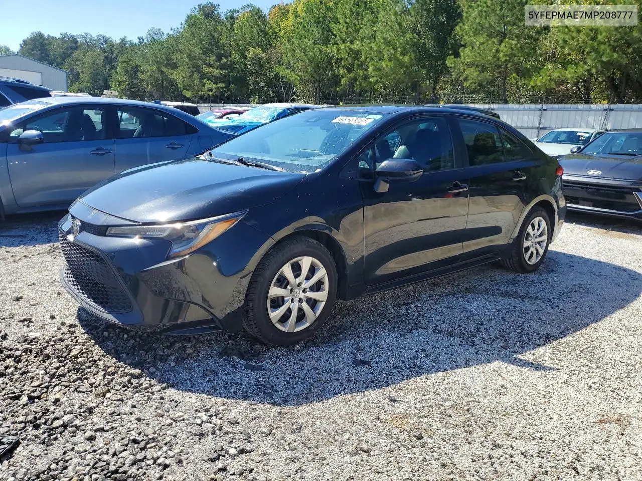 TOYOTA COROLLA 2021, VIN 5YFEPMAE7MP208777