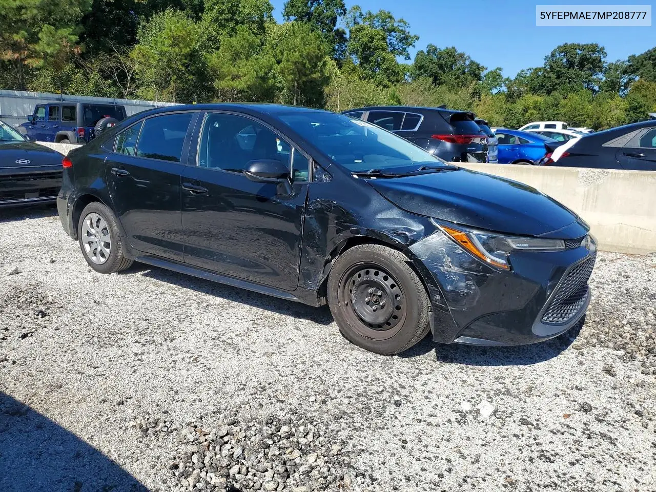 2021 TOYOTA COROLLA VIN 5YFEPMAE7MP208777 — фото 4