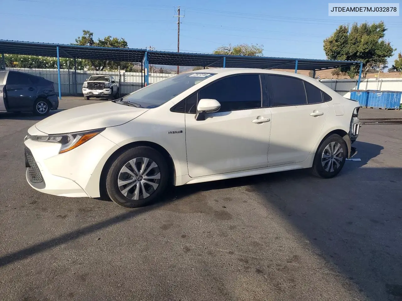 TOYOTA COROLLA 2021, VIN JTDEAMDE7MJ032878