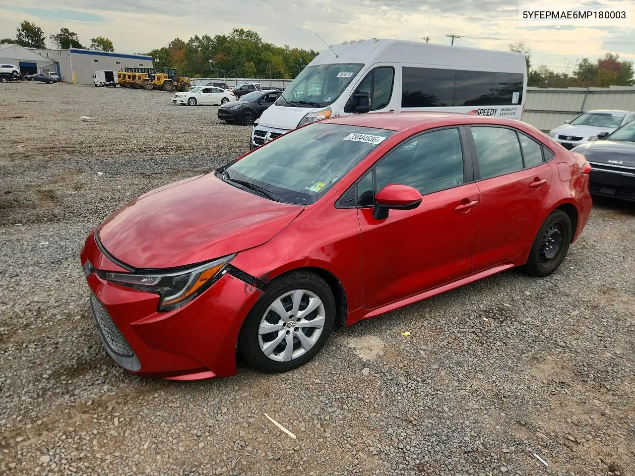 TOYOTA COROLLA 2021, VIN 5YFEPMAE6MP180003