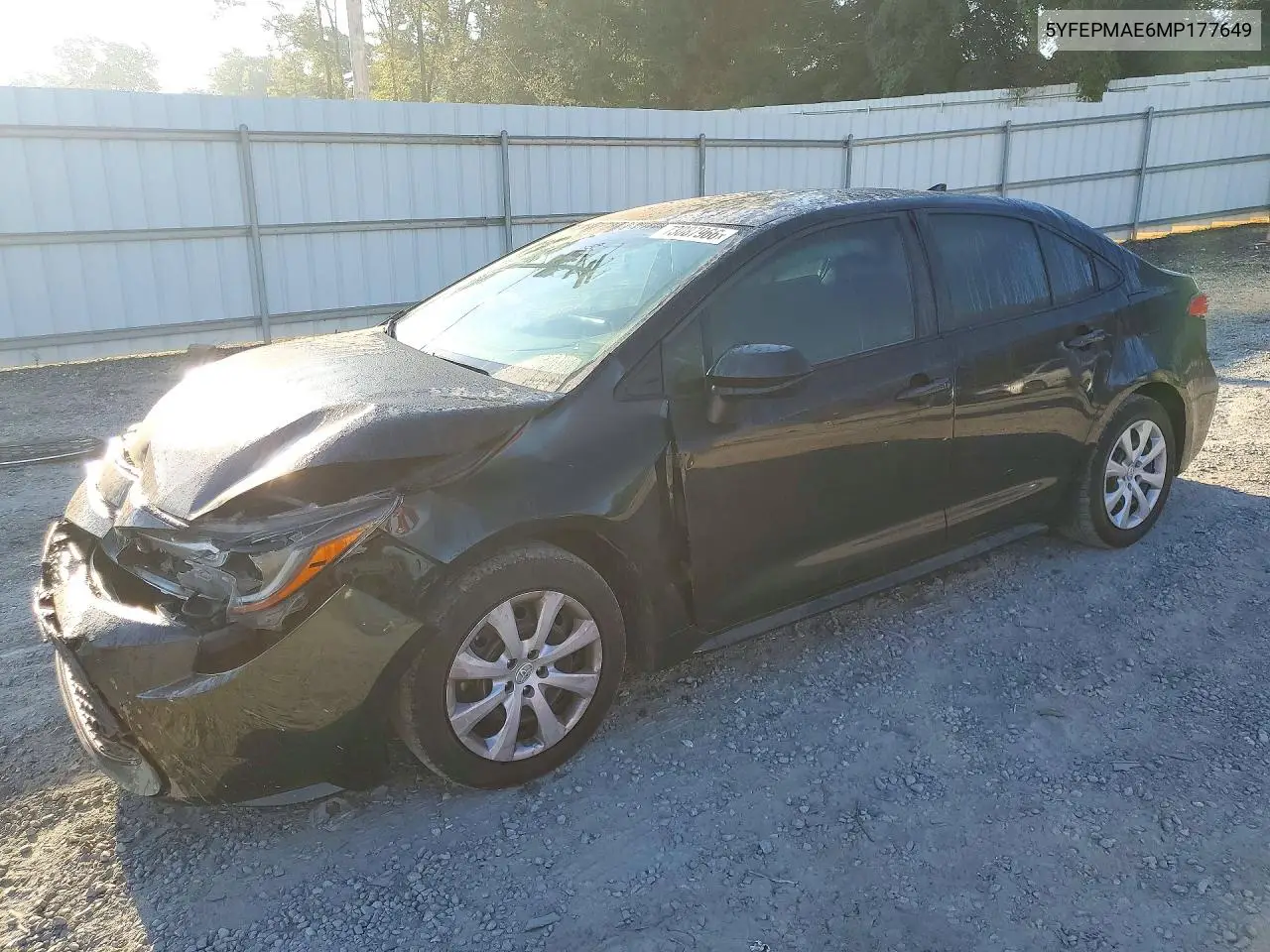 TOYOTA COROLLA 2021, VIN 5YFEPMAE6MP177649