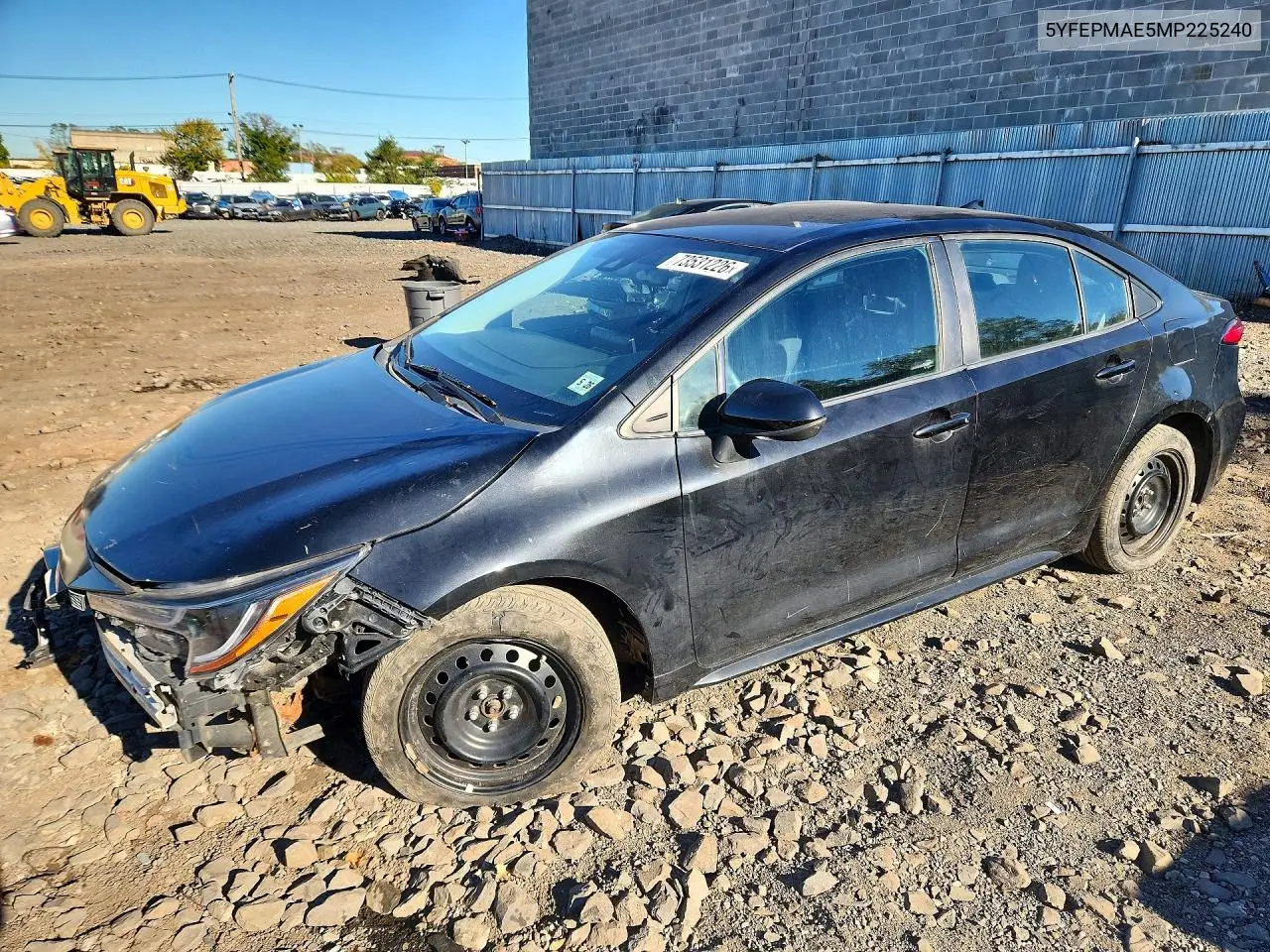 TOYOTA COROLLA 2021, VIN 5YFEPMAE5MP225240