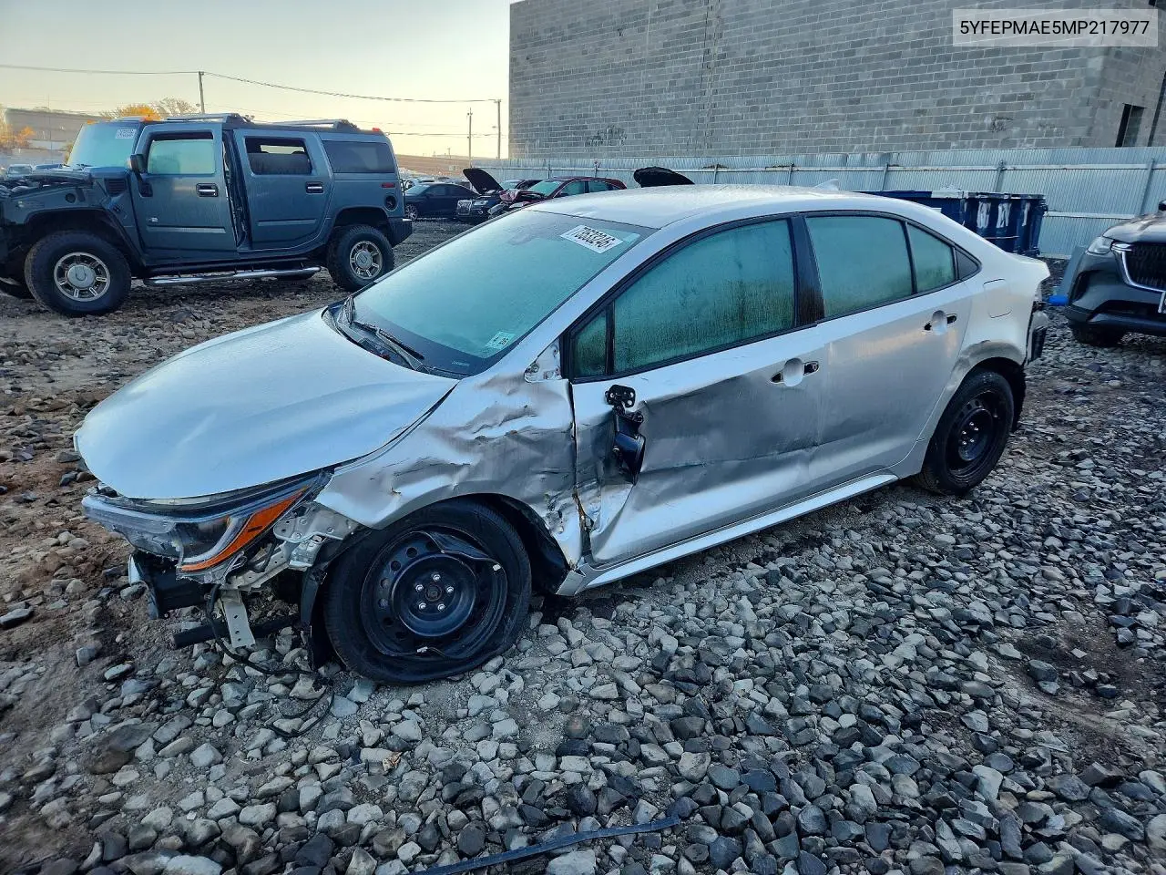 TOYOTA COROLLA 2021, VIN 5YFEPMAE5MP217977