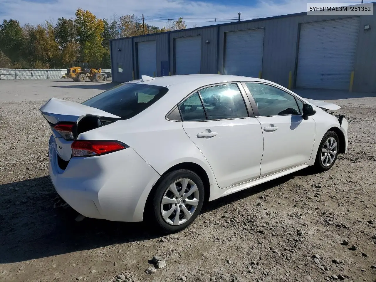 2021 TOYOTA COROLLA VIN 5YFEPMAE3MP251352 — фото 3