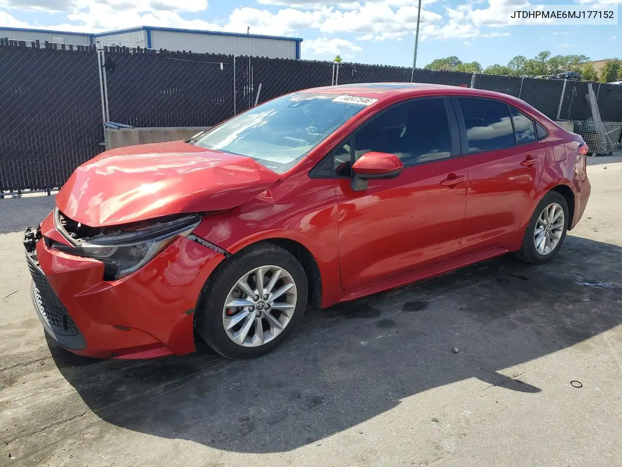 TOYOTA COROLLA 2021, VIN JTDHPMAE6MJ177152