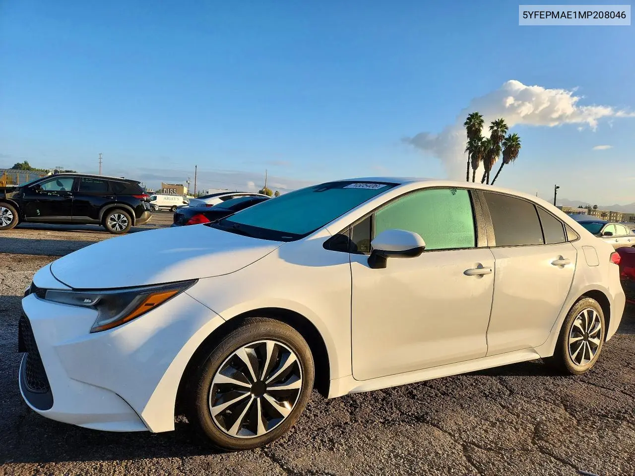 TOYOTA COROLLA 2021, VIN 5YFEPMAE1MP208046