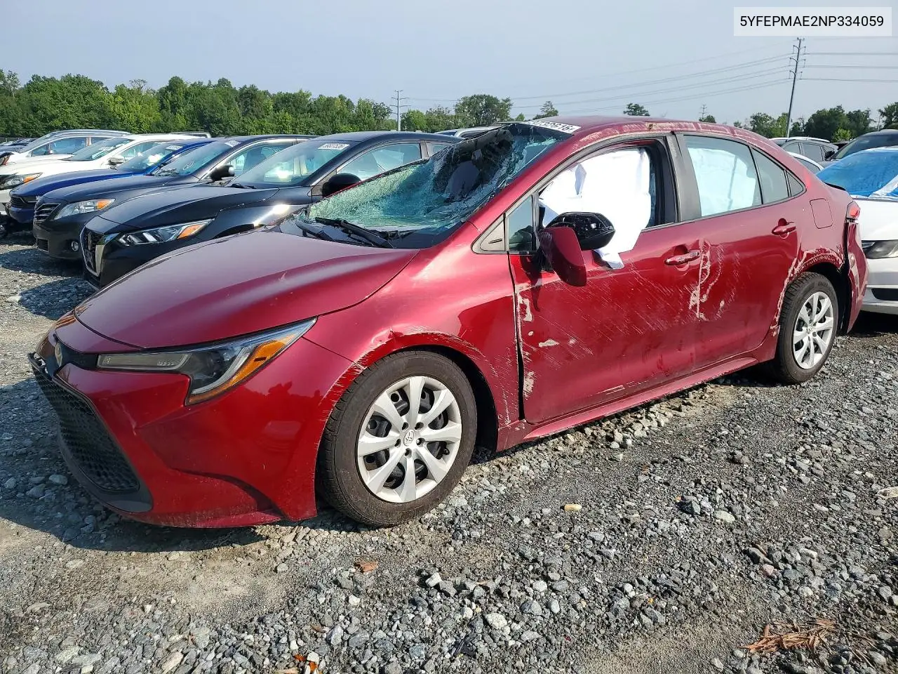 TOYOTA COROLLA 2022, VIN 5YFEPMAE2NP334059