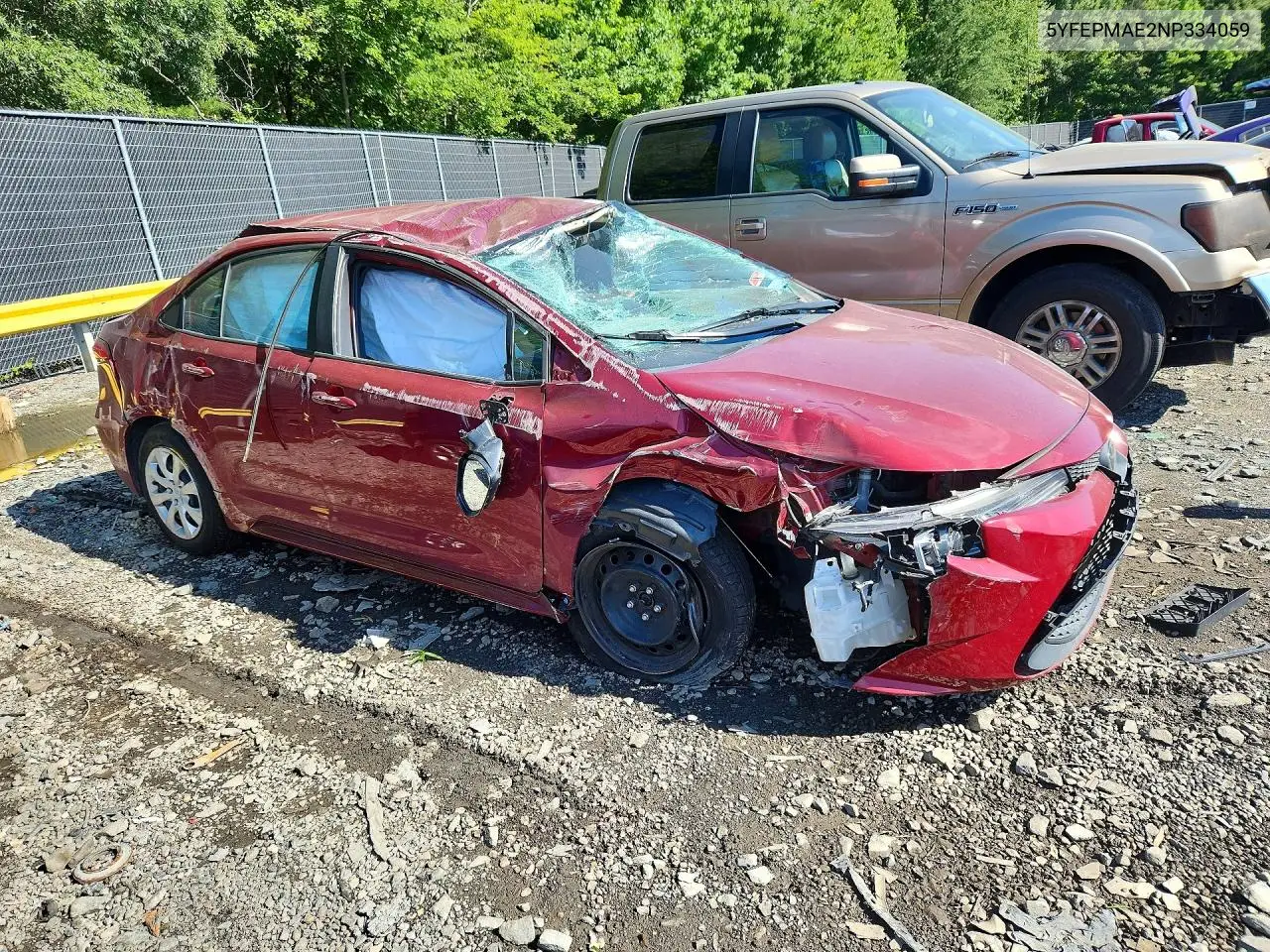 2022 TOYOTA COROLLA VIN 5YFEPMAE2NP334059 — фото 4