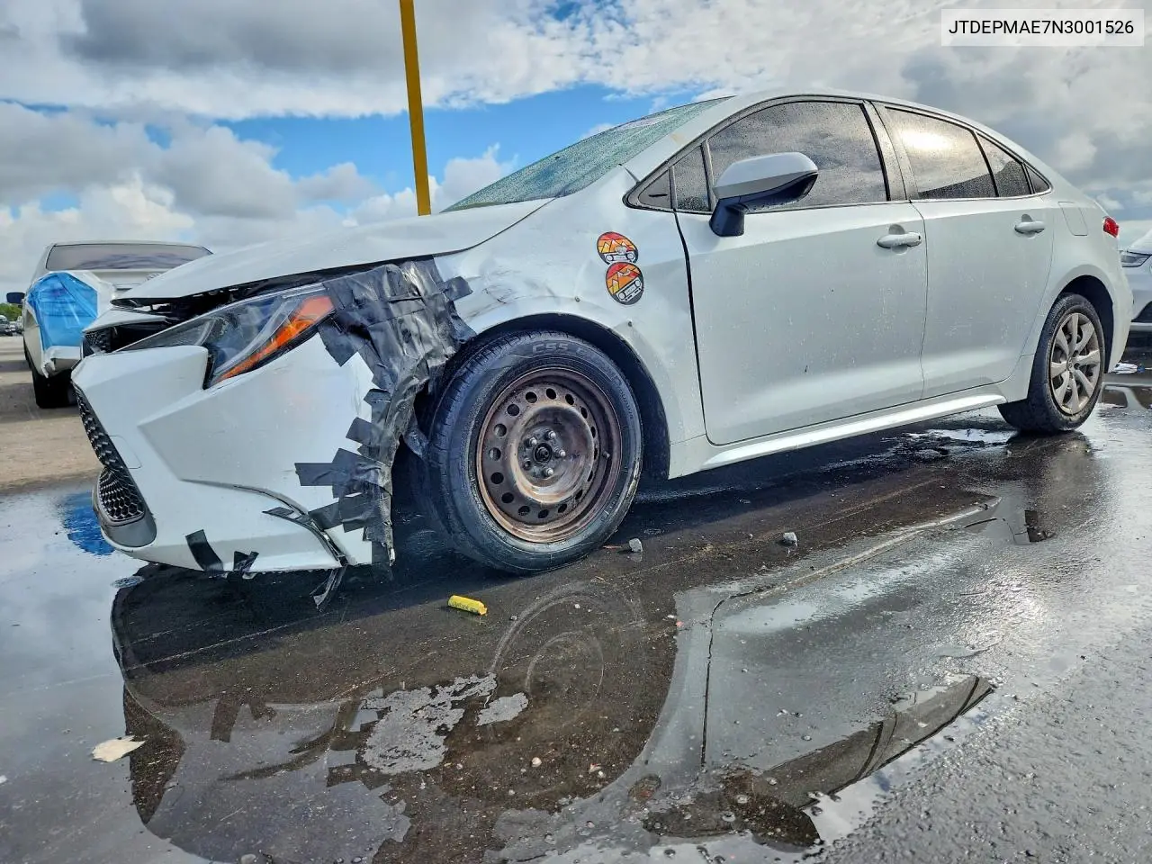 TOYOTA COROLLA 2022, VIN JTDEPMAE7N3001526