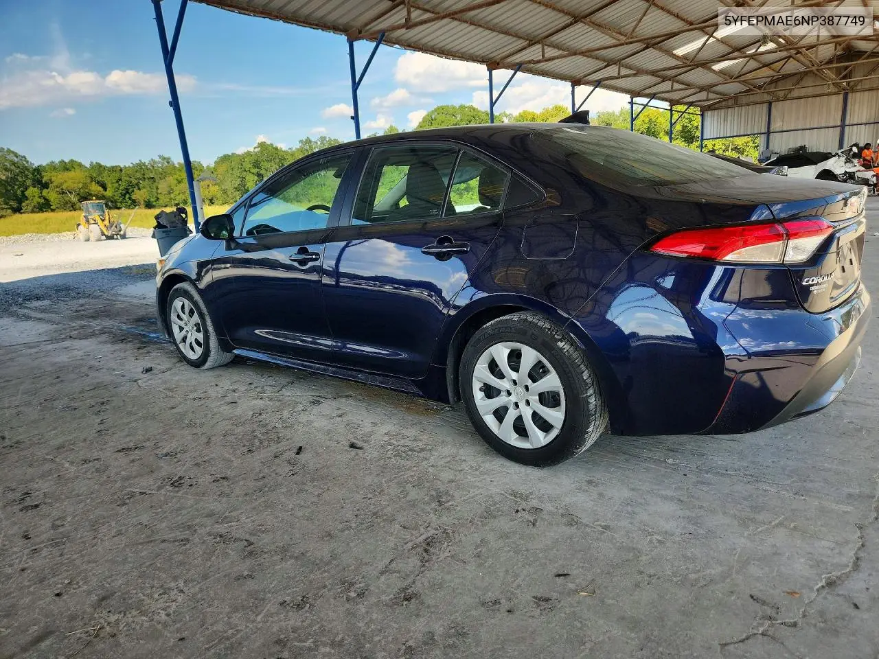 2022 TOYOTA COROLLA VIN 5YFEPMAE6NP387749 — фото 2