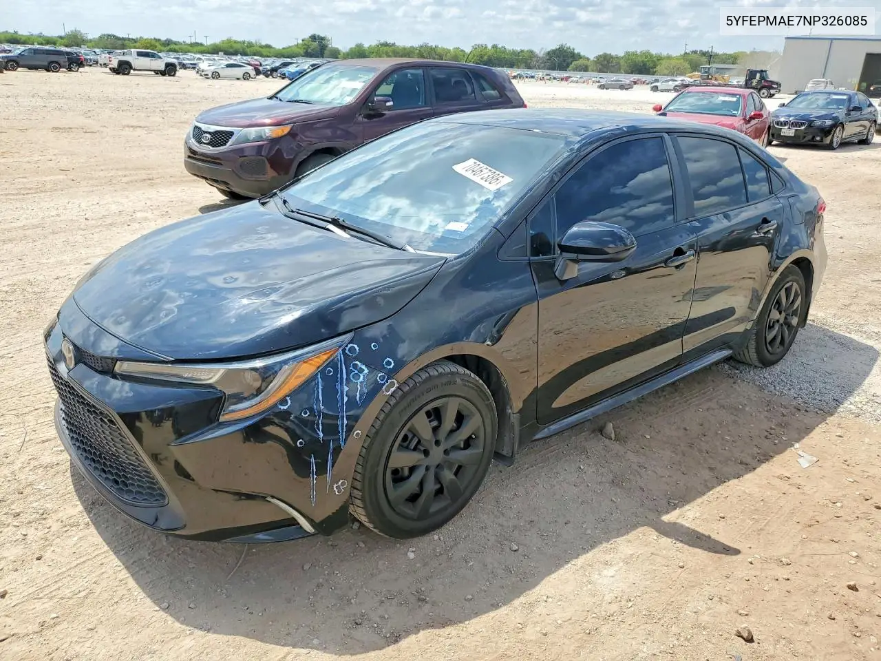 TOYOTA COROLLA 2022, VIN 5YFEPMAE7NP326085