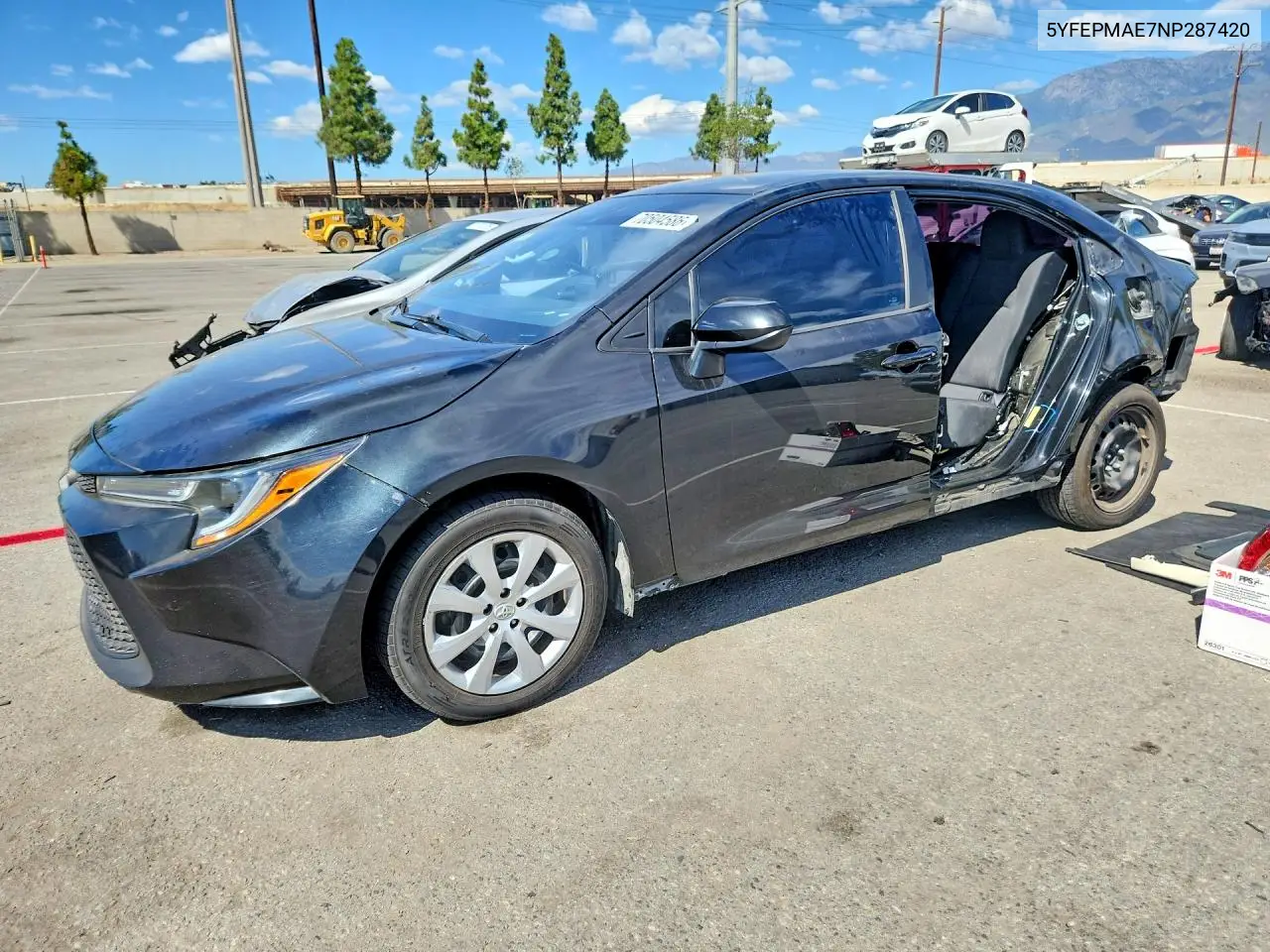 TOYOTA COROLLA 2022, VIN 5YFEPMAE7NP287420