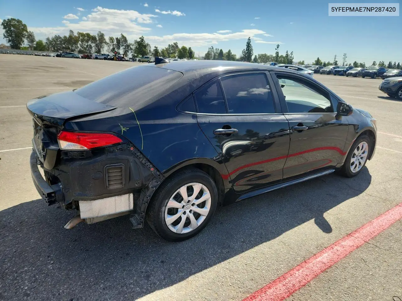 2022 TOYOTA COROLLA VIN 5YFEPMAE7NP287420 — фото 3
