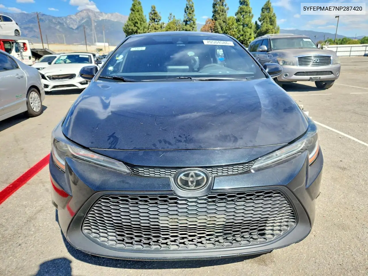 2022 TOYOTA COROLLA VIN 5YFEPMAE7NP287420 — фото 5