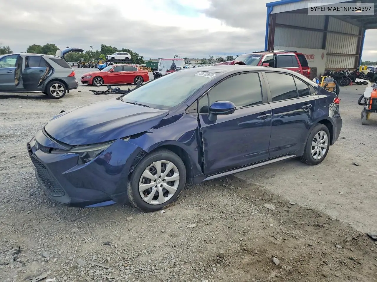 TOYOTA COROLLA 2022, VIN 5YFEPMAE1NP354397