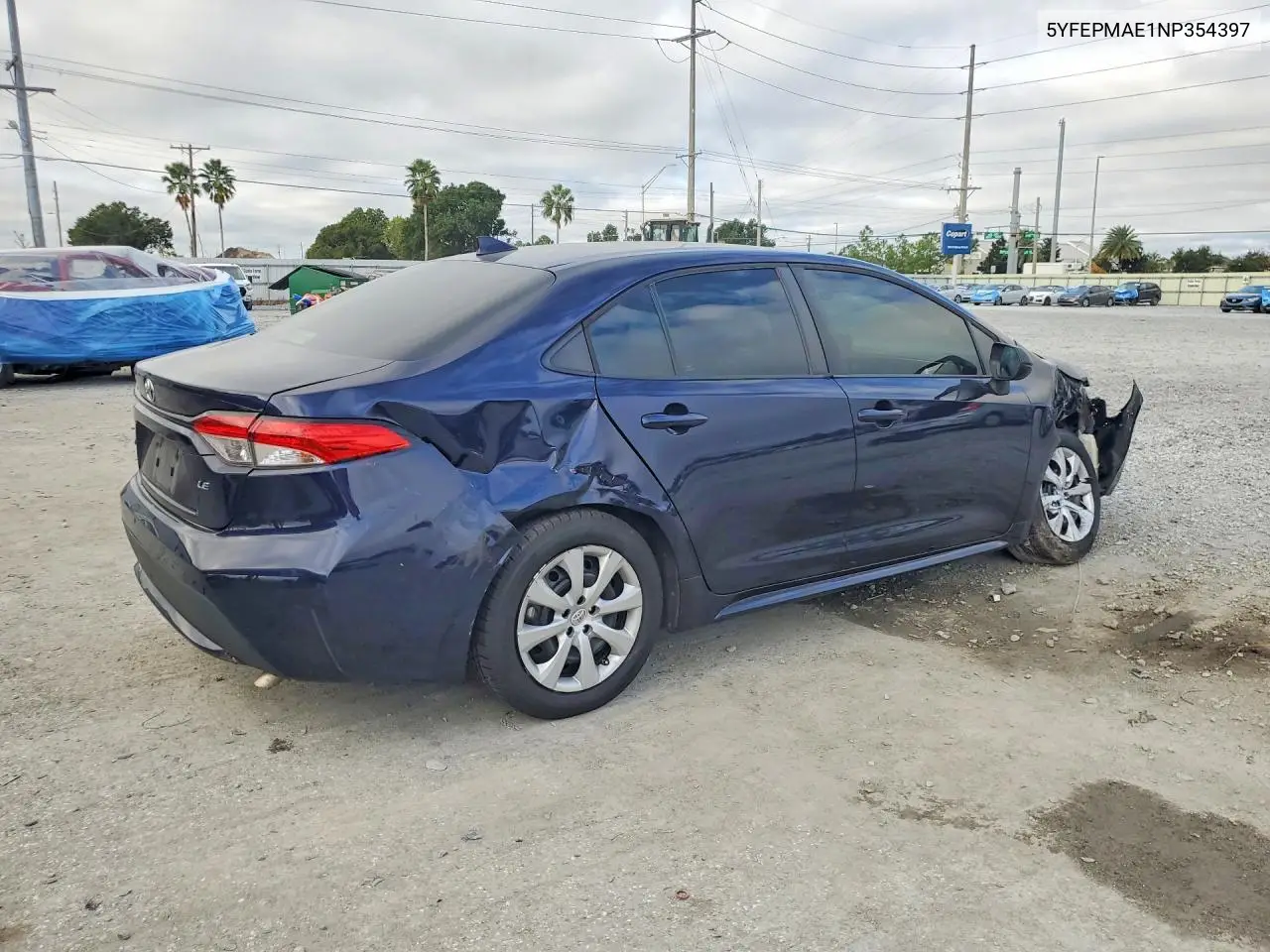2022 TOYOTA COROLLA VIN 5YFEPMAE1NP354397 — фото 3
